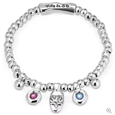 UNO DE 50 Soulcraft " SUNSHINE BRACELET " Silver Plated Crystal Stretch Bracelet