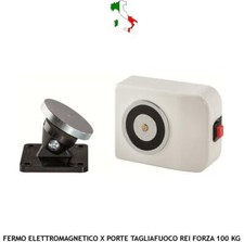 PORTA TAGLIAFUOCO ELETTROMAGNETE BIANCO ANTINCENDIO SBLOCCO DA 100 KG ALIM. 24 V