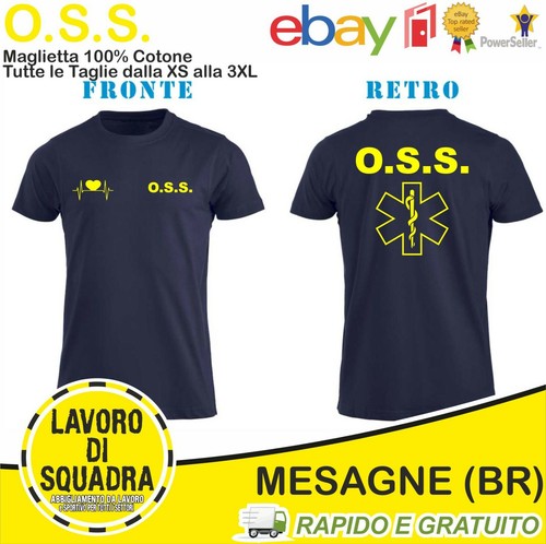 MAGLIETTA T SHIRT OSS INFERMIERE OPERATORE SOCIO SANITARIO Ospedale  Soccorso | eBay