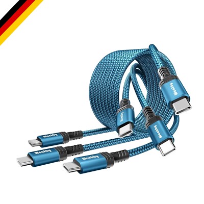 3-Pack USB C Kabel 60W Fast Charge 0.5m 1m 2m für MacBook iPad Galaxy