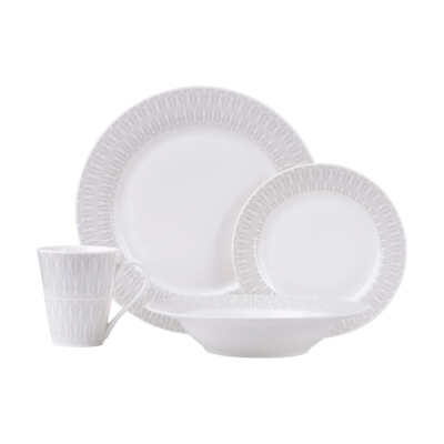 Maxwell & Williams II0109 ZENITH Dinner-Set 16-teilig, Grau, Porzellan, in Ge...