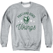 Portland State Uni Adult Crewneck Sweatshirt Vikings, Athl Heather, S-3XL