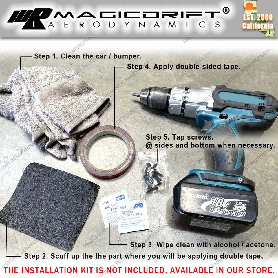 For 98-05 LEXUS GS300/GS400 VIP JDM STYLE URETHANE FRONT BUMPER LIP SPOILER - Image 2 of 3