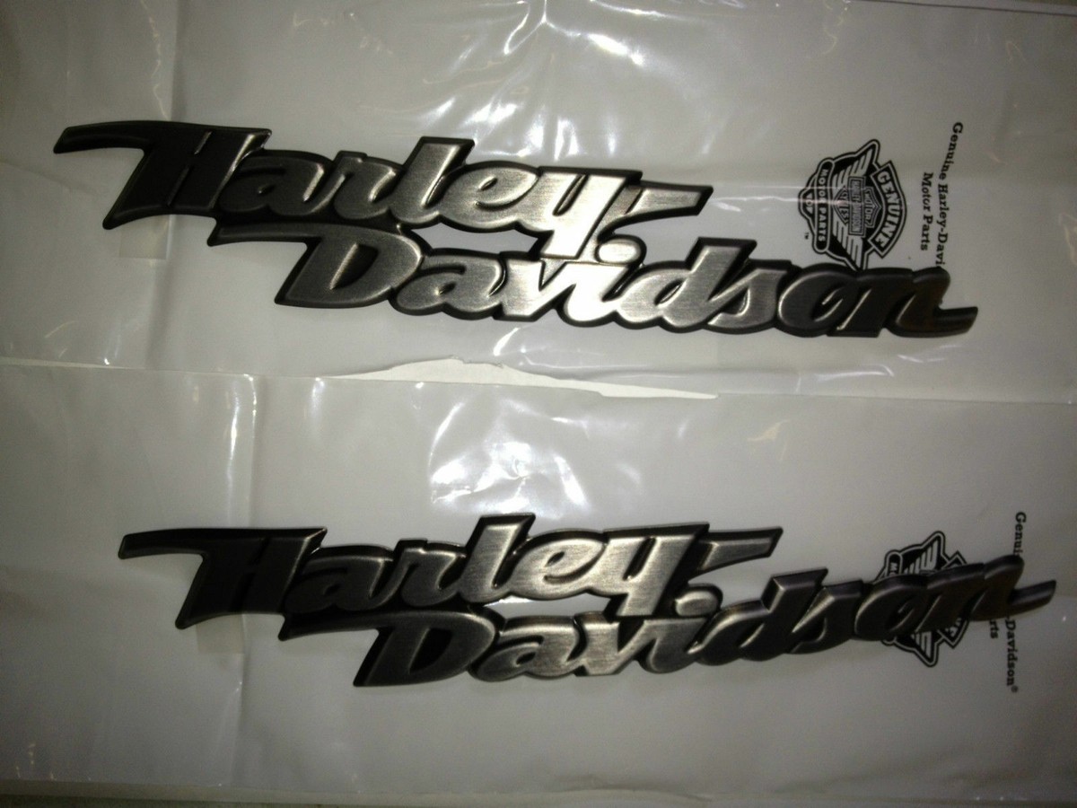 Genuine Harley Heritage Fuel Gas Tank Set Emblems Badges Brushed