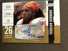 Canadian Football League YVENSON BERNARD signed 2008 Sage Gold - Certified