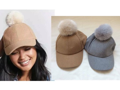 Baseball Cap Hat (Brown + Grey 