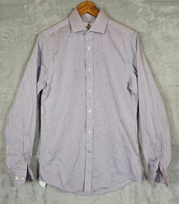 Ryan Seacrest Dress Shirt Slim Fit Purple White Striped 15 34/35 Long  Sleeve | eBay