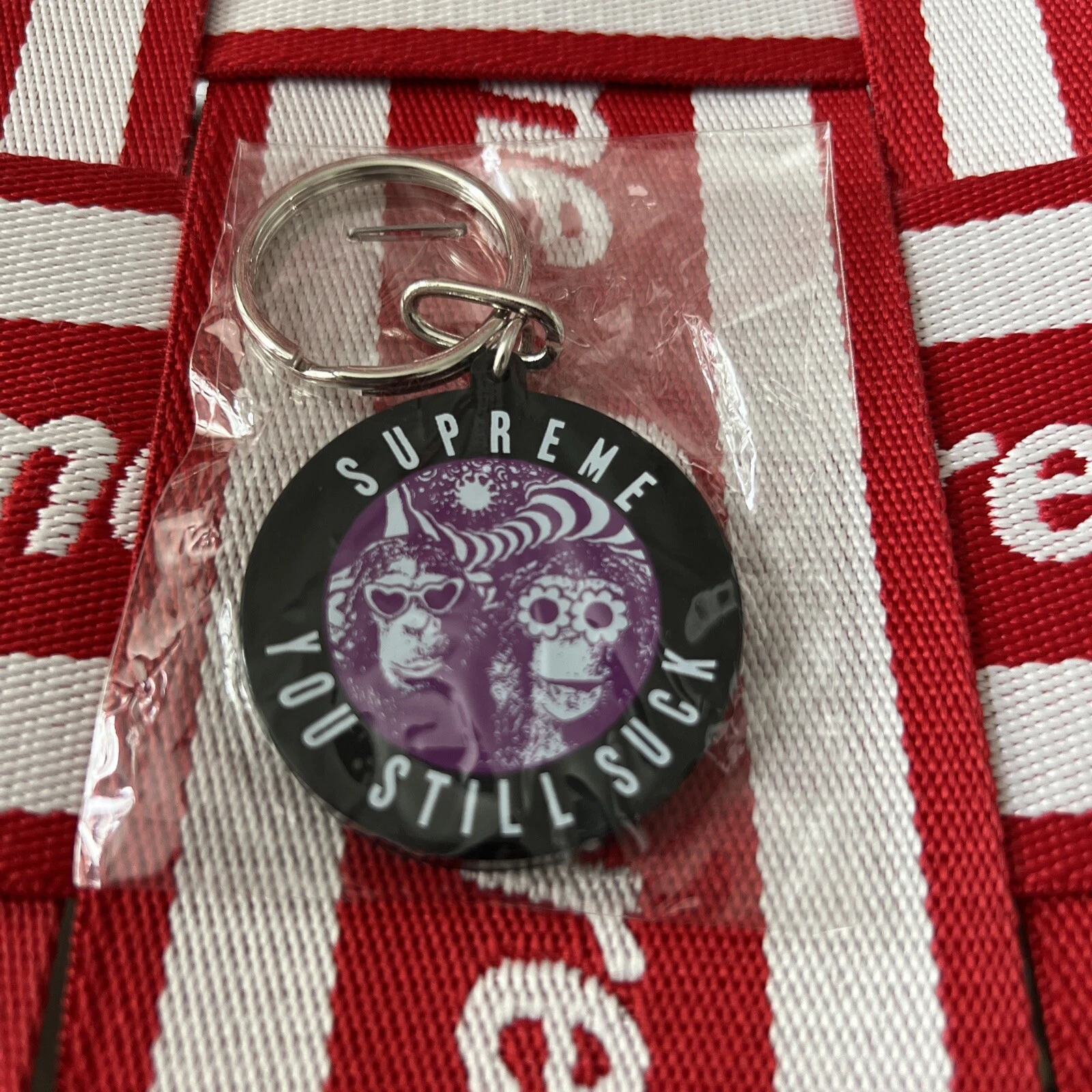 Porte clés Supreme You Still Suck!!!!SS16!!NEUF DANS SA BOÎTE !!Noir 100% authentique!!!!!!!!!!