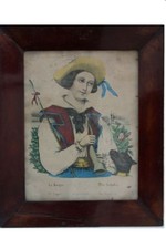 Der Schäfer - Le Beger - The Shepherd - Kolorierte Original-Lithographie, 19.Jh