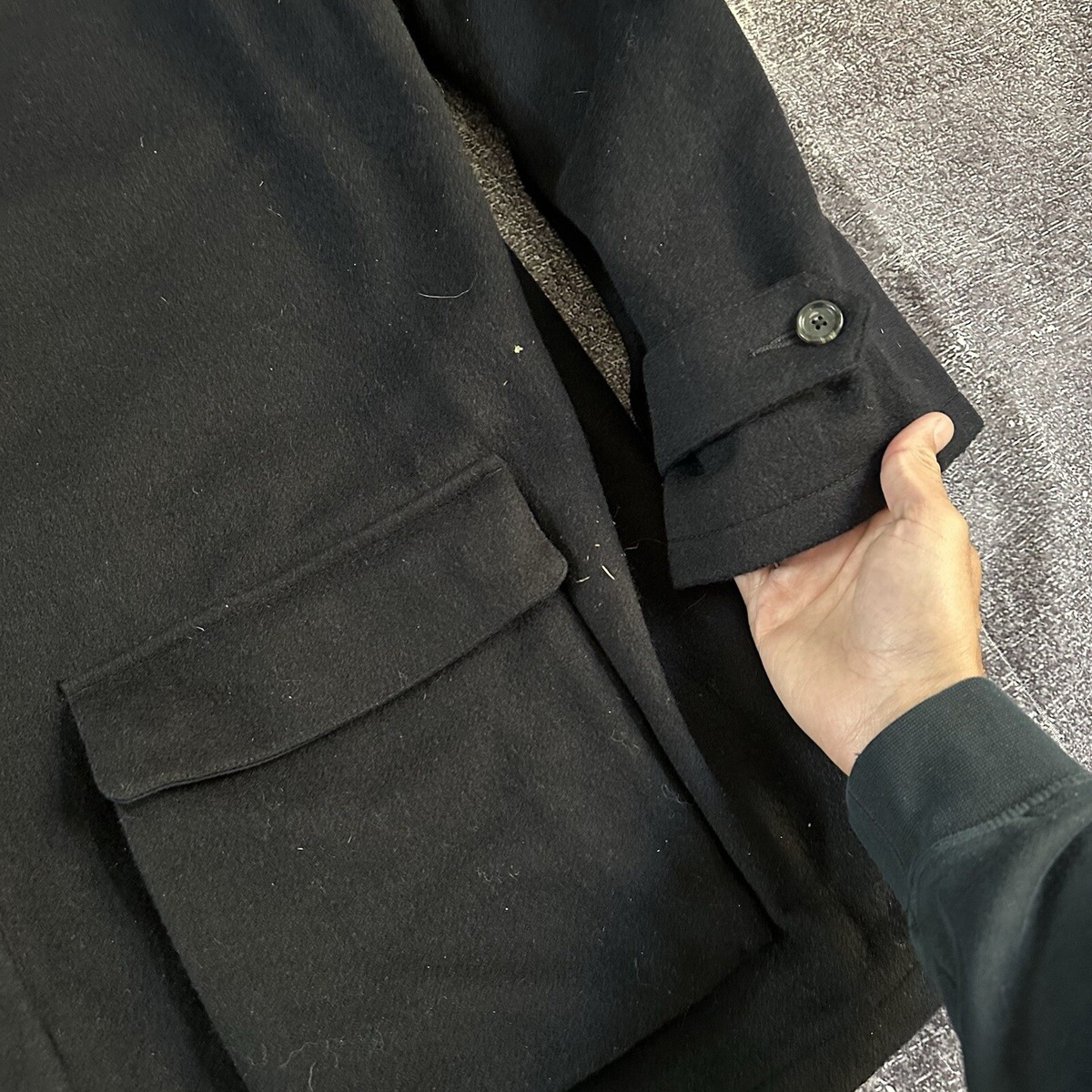 Men's Vintage 90's Polo Ralph Lauren Black Navy Blue Wool