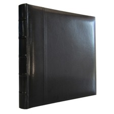 Photo Album Black Glorious Leather 50 page Drymount Memory Book