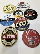 Beer Tap Handle Pressed Cardboard Sign Lot Round Total 8 All Unique Man Cave