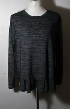 BANANA REPUBLIC Gray Black Pleated Hem Top Size L