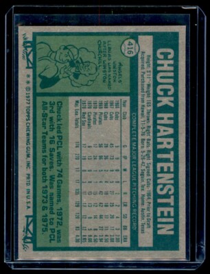 007トランプ 1977 Topps Chuck Hartenstein Toronto Blue Jays #416 2029 | eBay