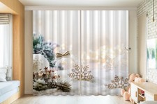 3D Snow A511 Christmas Xmas Photo Curtain Window Blockout Fabric Amy 2023