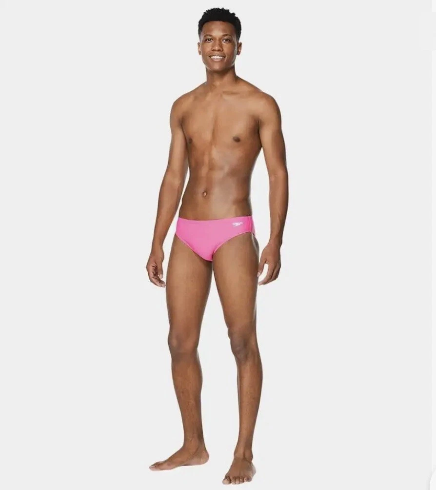 Speedo Men pink glo Eco Solid one Brief Swimwear size 32 |