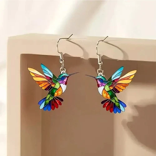 10 Pares Pendientes Colibrí 2D Novedad Pájaro Pendientes Colgantes Regalo Niña - Imagen 2 de 6