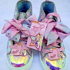JOJO SIWA MERMAID SCALE BOW SHINY High Top Sneakers Girls Size 3