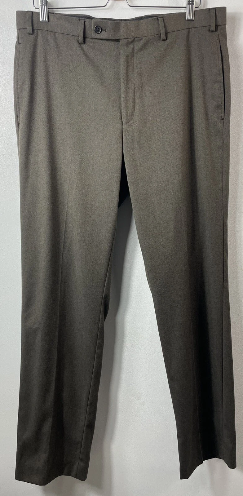 Lauren Ralph Lauren Men’s Dress Pants 35x32 Brown Flat-Front Classic Fit Slacks