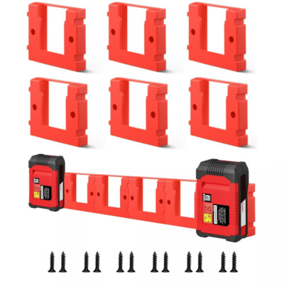 6Pcs For Ozito Power X-Change 18V Battery Wall Mount Holder Set Storage w/Screws