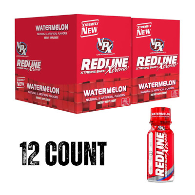 2x 6pk Cases (12 Total) VPX Redline Xtreme Energy Shot Watermelon 3oz Exp 5/2025