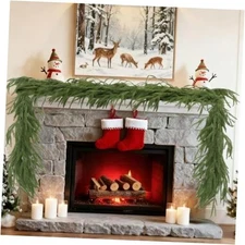9Ft 1Pc Artificial Norfolk Pine Garland Real Touch Greenery Garland Faux 