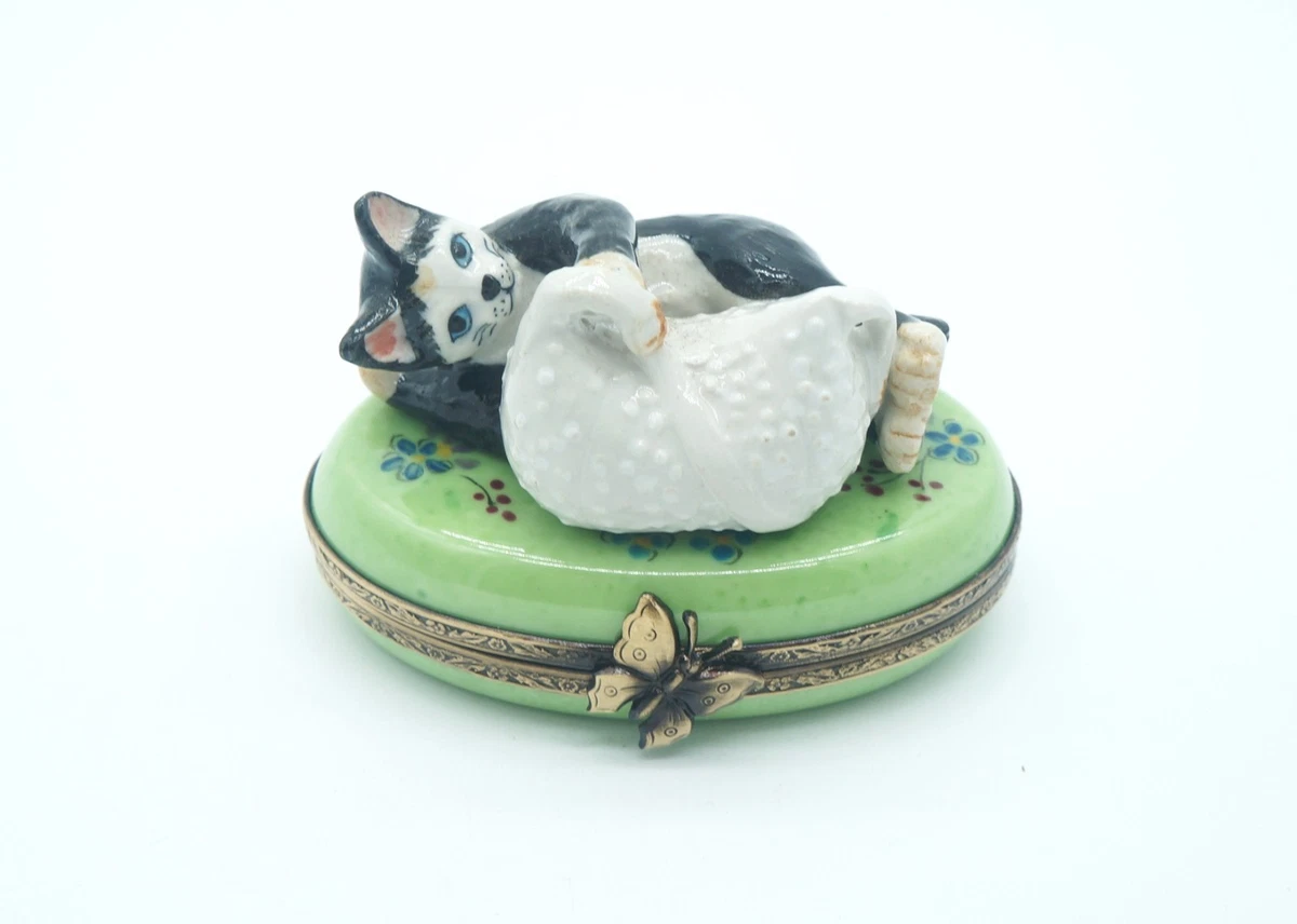 リモージュボックスBOX・キャット猫シリーズ⑥Limoges未使用品 Limoges Cat Box for sale | eBay