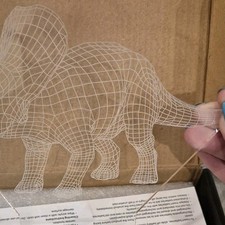 Dinosaur LED Acrylic Night Light Color Changing Remote Triceratops T-Rex