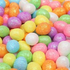 200 Pcs Mini Easter Eggs, 0.7" Glitter Foam Decorative Eggs for Easter Basket