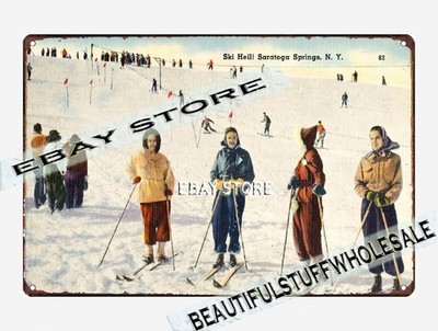 1930-45 Ski Heil! Saratoga Springs, New York tin sign decorate my bedroom