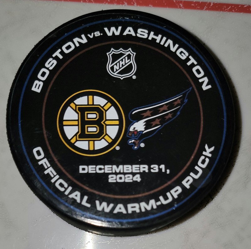Boston Bruins vs Washington Capitals 12-31-2024  Warmup Puck 