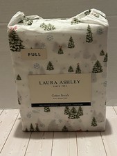 New Laura Ashley Christmas full sheet set 100 Cotton Percale
