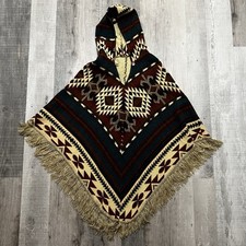 Alpaca Wool Poncho Ancestral Design Poncho Hooded Poncho Colorful Aztec M/L