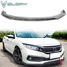 Fits 19-21 Honda Civic IKON V3 Front Bumper Lip Spoiler Carbon Fiber Print 2PCS