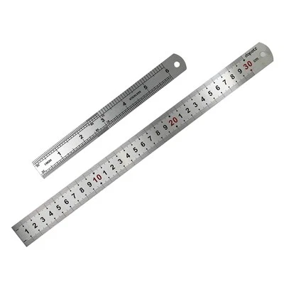 FS 2 Pc 6" & 12" Stainless Steel Ruler Set Measuring Metric Imperial Engineer