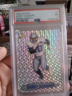 #ad #ad 1992 Pacific Barry Sanders Prism Inserts PSA 7 NM #7 $34.99