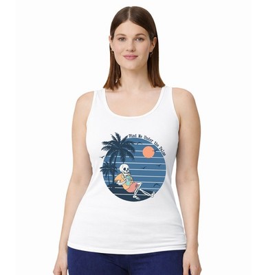 Find Me Under Damen Trägershirt Tank Top Skelett Strand Geschenk für Sie