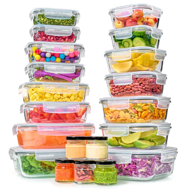 40Pc Glass Food Storage Containers Set w/ Airtight Lids BPA-Free Stackable