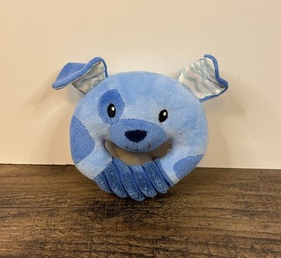 Spark Create Imagine Blue Puppy Dog 4  Plush Ring Rattle Crinkle Ears