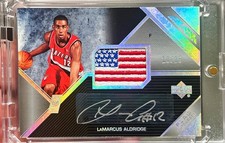 2006-07 Upper Deck UD Black Lamarcus Aldridge RPA Rookie Flag Patch Auto /25 SSP