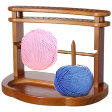 CroBlissful Yarn Holder for Crocheting Knitting Wooden Yarn Rack Stand with S...