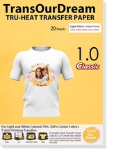 TransOurDream Heat Transfer Paper for T Shirts 20 Sheets, 8.5x11 Printable