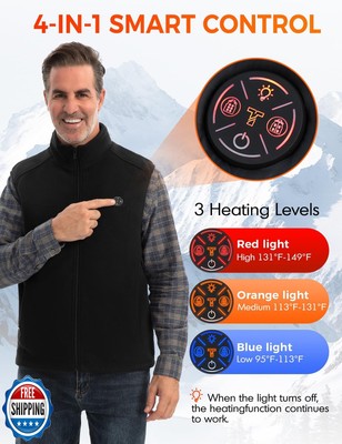 Gilet Chauffant Homme TODWARM Avec Batterie 15 Zones - Imperméable Léger Pour Ski, Chasse, Trail