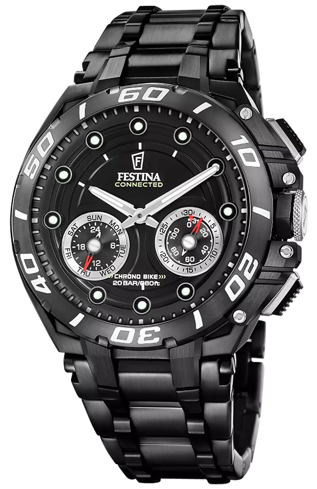 Festina Chrono Bike Connected Hybrid Smartwatch (46mm) Black Dial / F20762/3