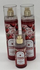 Lot of 3 Bath Body Works STRAWBERRY POUND CAKE Women's Body Mist 2 8oz. 1 2.5