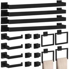 20 Piece Matte Black Bathroom Hardware Set