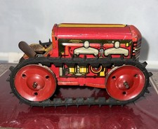 Vintage 1940s Marx Tin Litho Wind Up Climbing Caterpillar Tractor