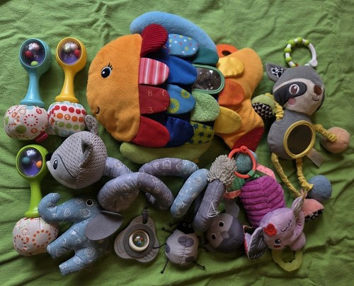 Melissa and Doug Flip Fish Sensory Learning Crinkle Plush Baby Toy Lot Soft 