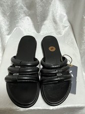 Olukai Women  s Tiare Slides NWT Black 8 Leather Slip On Sandals