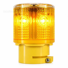 Solar Strobe Warning Light, Bright LED Safety Beacon, Auto On/Off Yellow